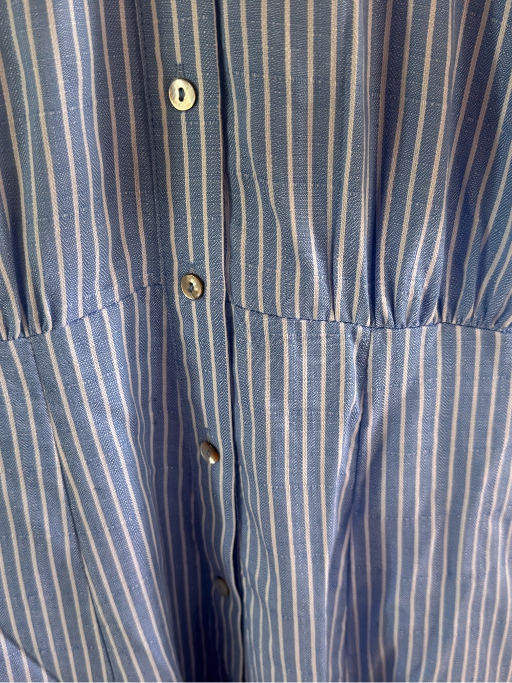 H&M Women’s S Cotton Midi Dress Preppy Pinstriped Old Money Chic - Picture 3 of 10